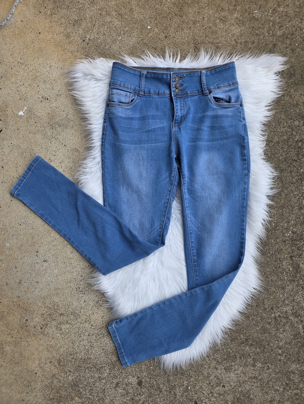 Bamboo - Women's High-Rise Blue Stretch Jeans - Casual Slim Fit - Size 11/12